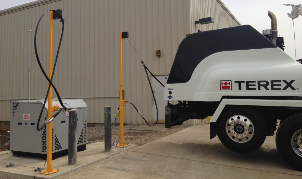 A new Terex CNG mixer at the pump.